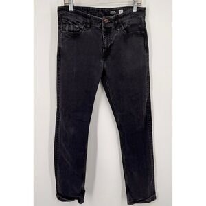 Volcom Solver Modern Straight Leg Jeans Faded Black Denim A1931503 Mens 34x30